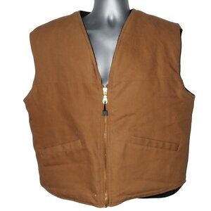 Alaska Bay Outfitters Duck Vest Plaid Flannel Quilted Lining‎ Men's Sz L